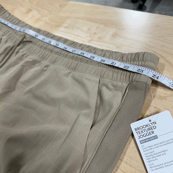 Athleta Brooklyn Textured Jogger Windowpane Taupe Women's Size 24 New With Tags - Picture 10 of 12
